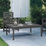 vidaXL Table de jardin gris 121x82 5x45 cm bois massif de pin