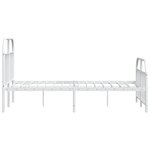 vidaXL Cadre de lit métal sans matelas et pied de lit blanc 120x200 cm