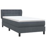 vidaXL Sommier à lattes de lit et matelas gris foncé 80x220 cm velours