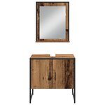 vidaXL Ensemble de mobilier de salle de bain avec porte 3 Pièces Marron