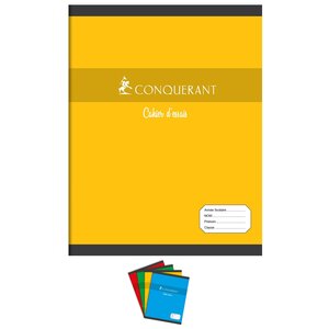 Cahier NF34 SEYES 96 pages 17 x 22 cm 60g Coloris aléatoires CONQUÉRANT