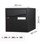 Boîte aux lettres Préface 1 porte noir sablé ral 2100 ms