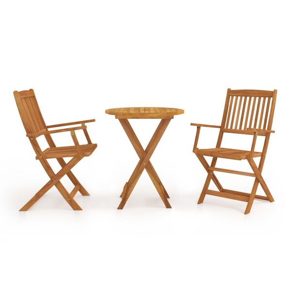 vidaXL Mobilier de bistro pliable 3 Pièces Bois d'acacia solide