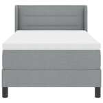vidaXL Lit Box Spring avec matelas gris clair  80 x 200 cm  tissu.