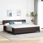 vidaXL Lit boxspring avec matelas Marron foncé 200 x 200 cm