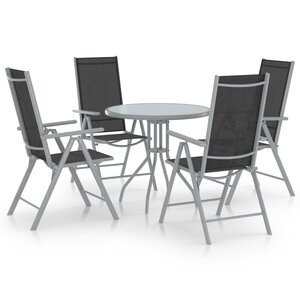 vidaXL Ensemble à dîner de jardin 5 Pièces Aluminium et textilène Argenté