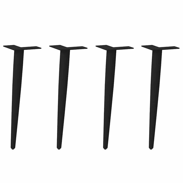 vidaXL Pieds de table basse coniques 4 pièces Noir 42-43 cm Acier