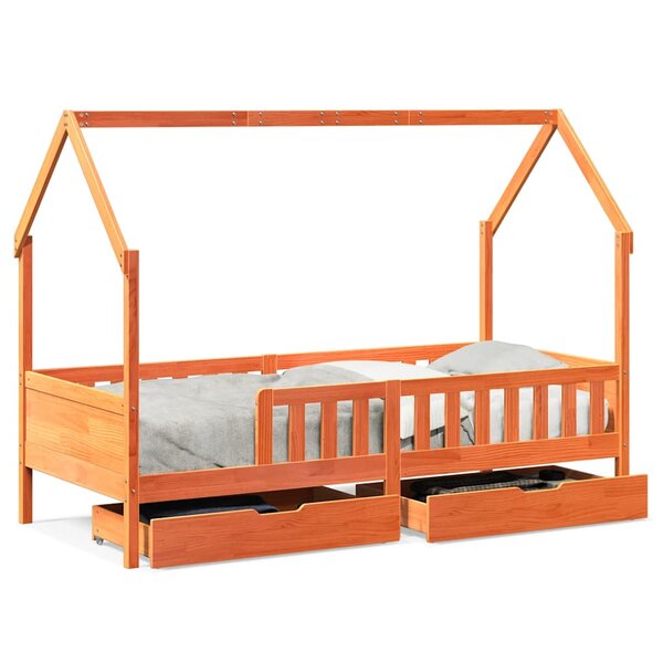 vidaXL Cadre de lit enfants avec tiroirs sans matelas 90x200 cm bois