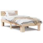 vidaXL Cadre de lit Marron 75 x 190 cm Bois massif en pin