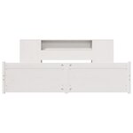 vidaXL Lit bibliothèque sans matelas blanc 200x200 cm bois pin massif