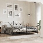 vidaXL Tête de lit métal noir 180 cm