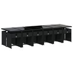 vidaXL Ensemble à manger de jardin 13 Pièces coussins noir résine tressée