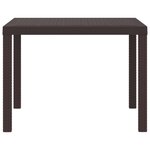 vidaXL Table de jardin pour repas Marron 100 x 100 x 73 cm polyrotin