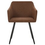 vidaXL Chaises à manger lot de 4 marron tissu