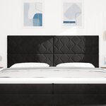 Tête de lit LED vidaXL - Design en blocs de diamant noir - 200 cm - Velours