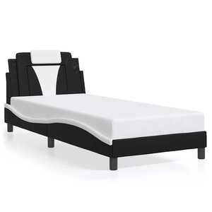 vidaXL Cadre de lit sans matelas noir et blanc 90x200 cm similicuir