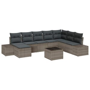 vidaXL Ensemble de canapé de jardin 9 Pièces 319 x 209 x 85 cm Poly rotin