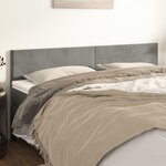 vidaXL Têtes de lit 2 Pièces Gris clair 100x5x78/88 cm Velours
