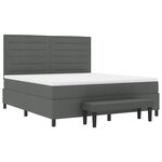 vidaXL Lit à ressorts avec matelas Gris foncé 180 x 200 cm tissu