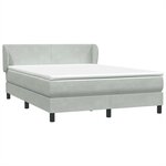 vidaXL Sommier à lattes de lit et matelas gris clair 160x210cm velours