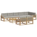vidaXL Ensemble de canapés d'extérieur 9 Pièces Blanc et gris clair