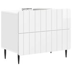 vidaXL Cabinet de chevet Blanc brillant 62 x 34 5 x 49 5 cm