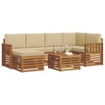 vidaXL Ensemble de canapé d'angle avec coussin 7 Pièces Naturel et Beige
