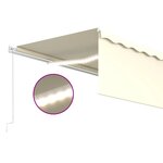 vidaXL Auvent rétractable manuel avec store et LED 5x3 m Crème