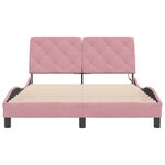 vidaXL Cadre de lit avec LED sans matelas rose 140x200 cm velours