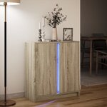 vidaXL Buffet avec LED chêne sonoma 77x34x85 cm bois d'ingénierie