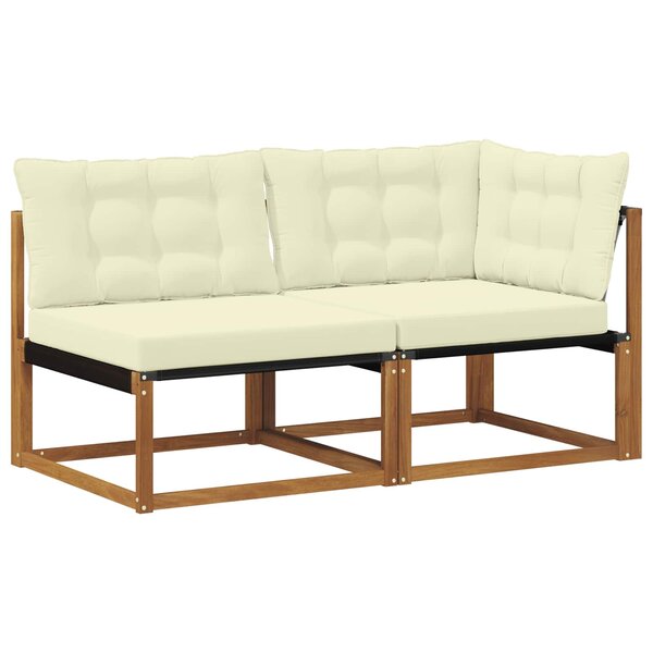 vidaXL 2 pc Canapé central et d'angle Bois d'Acacia Massif Naturel