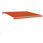 vidaXL Auvent automatique capteur de vent LED 400x350 cm Orange marron