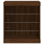 vidaXL Buffet avec lumières LED chêne marron 60 5x37x67 cm