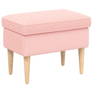 vidaXL Pouf Rose 55 x 35 x 41 cm Bouclé