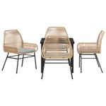 vidaXL Ensemble de salle à manger de jardin 5 pièces avec coussins Marron Poly Rattan