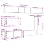 vidaXL Ensemble meuble TV 7 Pièces Chêne noir 30.5 x 30 x 110 cm