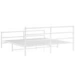 vidaXL Cadre de lit métal sans matelas et pied de lit blanc 200x200 cm