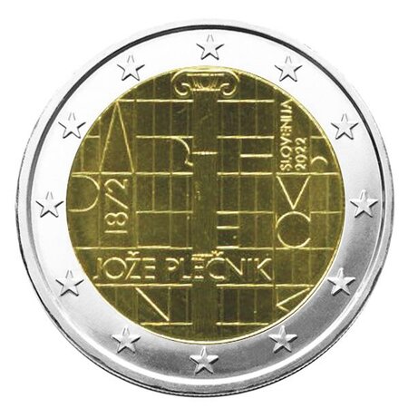 2 euro commemorative 2022 : slovenie (naissance de joze plecnik)