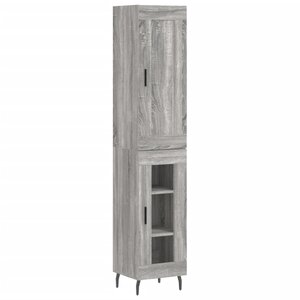 vidaXL Buffet haut Sonoma gris 34 5x34x180 cm Bois d'ingénierie
