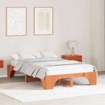 vidaXL Cadre de lit Marron cire 197 x 127 x 30 cm Bois massif en pin