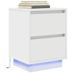 VidaXL Table de chevet avec lumières LED blanc 38x34x50 cm