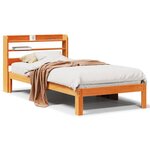 vidaXL Cadre de lit sans matelas cire marron 100x200cm bois pin massif