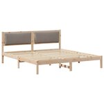 vidaXL Cadre de lit avec tête de lit Taupe 200 x 200 cm Pin massif