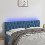 vidaXL Tête de lit à LED Bleu foncé 160x7x78/88 cm Velours
