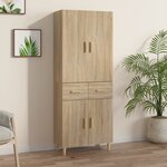 Vidaxl buffet haut chêne sonoma 69 5x34x179 cm bois d'ingénierie