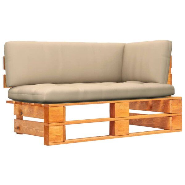 vidaXL Canapé d'angle palette de jardin marron miel bois pin imprégné