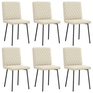vidaXL Chaises à manger lot de 6 crème similicuir