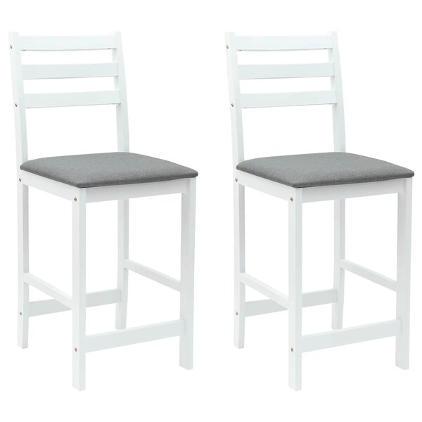 vidaXL Chaises de salle à manger 2 pc Bois de Caoutchouc Massif Blanc