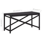 vidaXL Banc de jardin 80 cm Résine tressée Noir