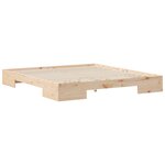 vidaXL Cadre de lit surélevé avec stockage Marron Bois massif en pin